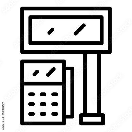 Till pos service icon outline vector. Screen cash. Machine register
