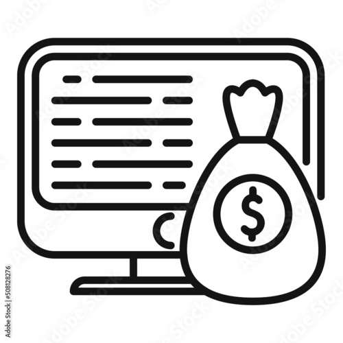 Online profit icon outline vector. Monetize strategy