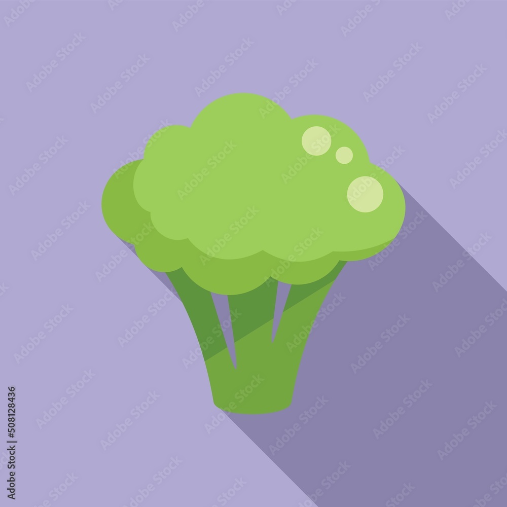 Broccoli icon flat vector. Cabbage food Broccoli icon flat vector. Cabbage food