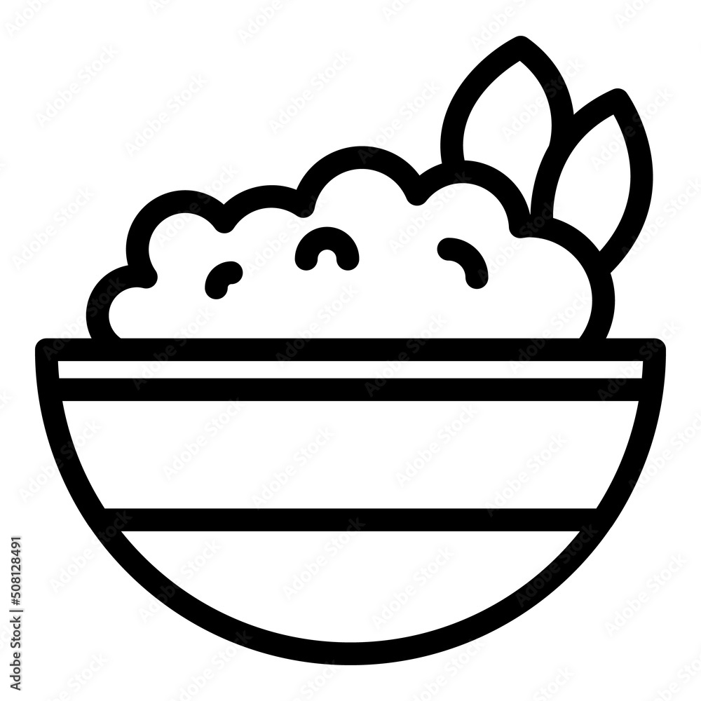 Soy food bowl icon outline vector. Meat flour. Soybean sauce Soy food bowl icon outline vector. Meat flour. Soybean sauce