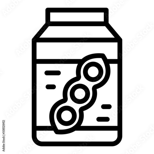 Soy milk pack icon outline vector. Soya food. Oil plant skin