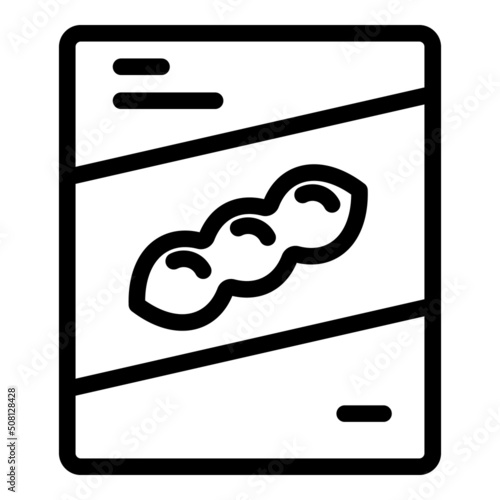 Soy pack powder icon outline vector. Food soya. Milk miso