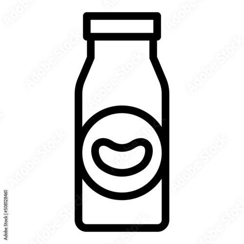 Bean milk bottle icon outline vector. Tofu milk. Pack chinese