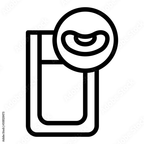 Bean milk glass icon outline vector. Soy food. Tofu plant
