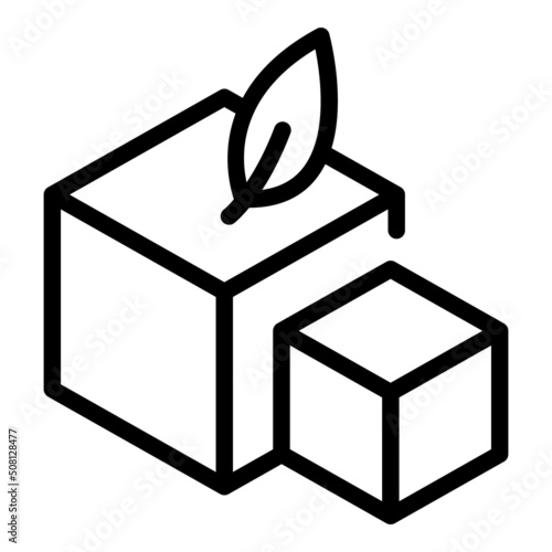 Cube soy food icon outline vector. Soya milk. Oil plant