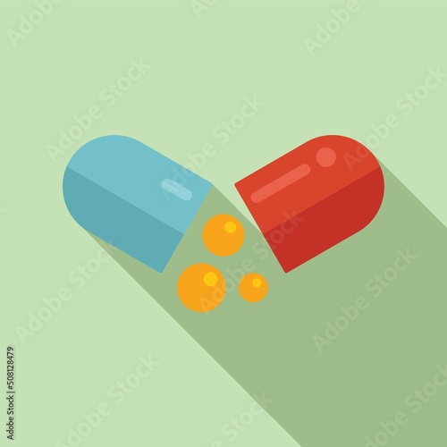 Medical capsule icon flat vector. Health capsule