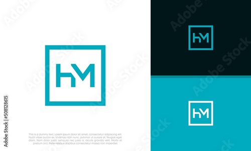 Initial HM logo design. Innovative high tech logo template.