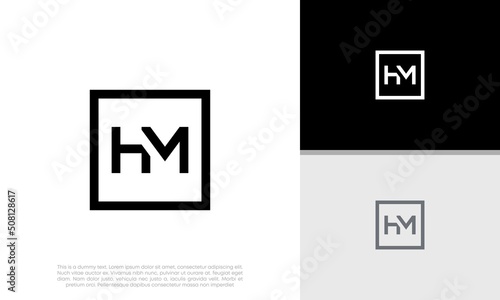 Initial HM logo design. Innovative high tech logo template.