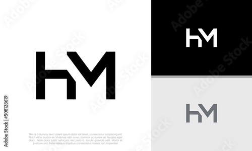 Initial HM logo design. Innovative high tech logo template.