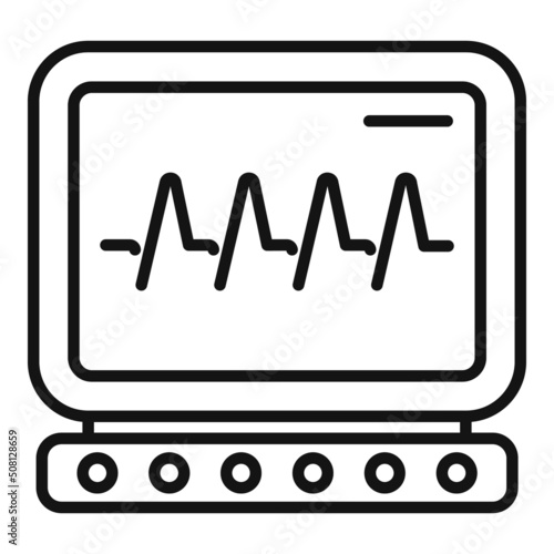 Heart monitor icon outline vector. Medical hospital