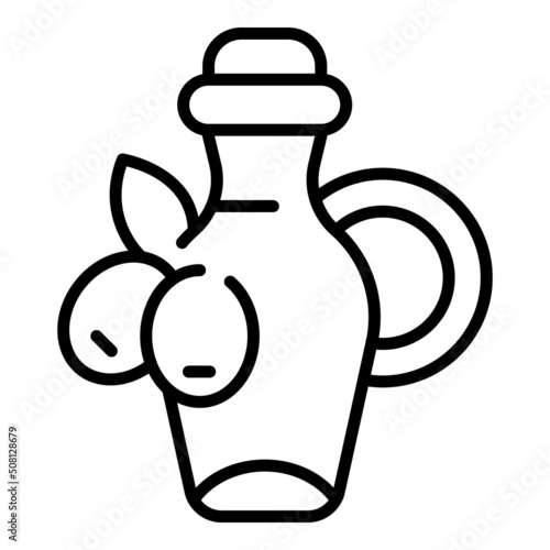 Olive oil bottle icon outline vector. Food plant. Virgin extra