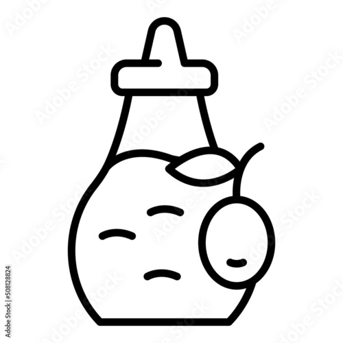Fresh olive oil icon outline vector. Food plant. Virgin extra