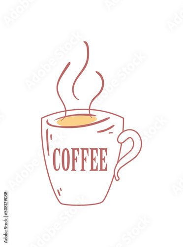 flat coffee mug illustration