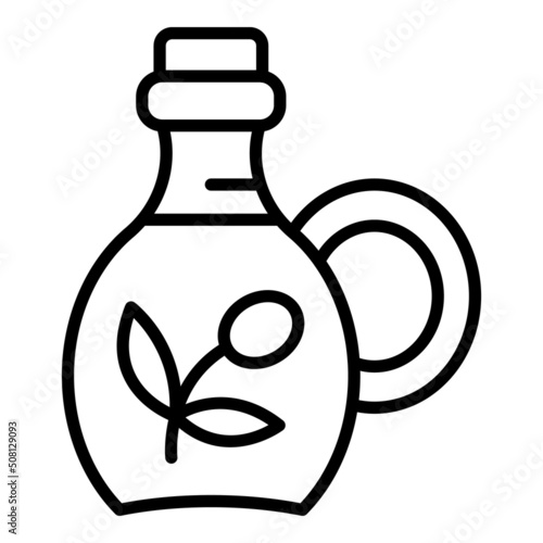 Olive oil jug icon outline vector. Bottle food. Virgin extra