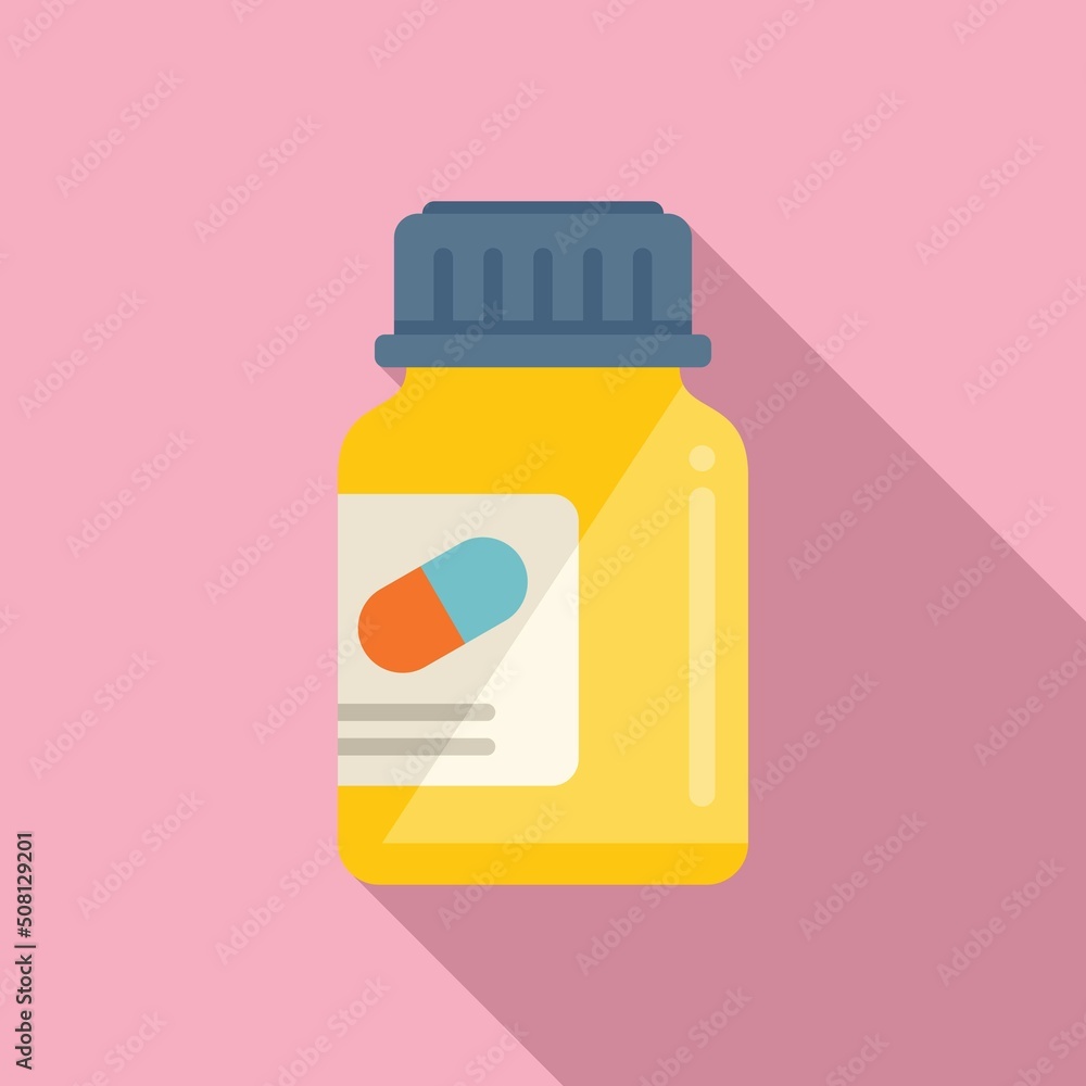 Cat food vitamin icon flat vector. Pet feed Cat food vitamin icon flat vector. Pet feed