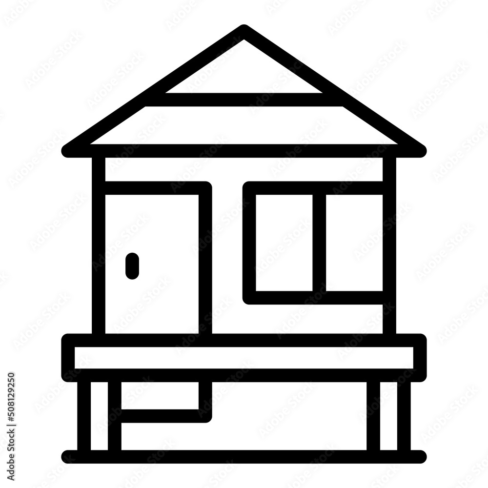 Water villa icon outline vector. House forest. Beach cabin Water villa icon outline vector. House forest. Beach cabin