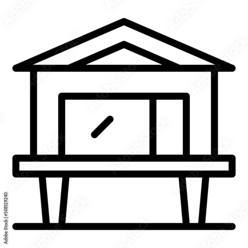 Tropical villa icon outline vector. House cabin. Island home