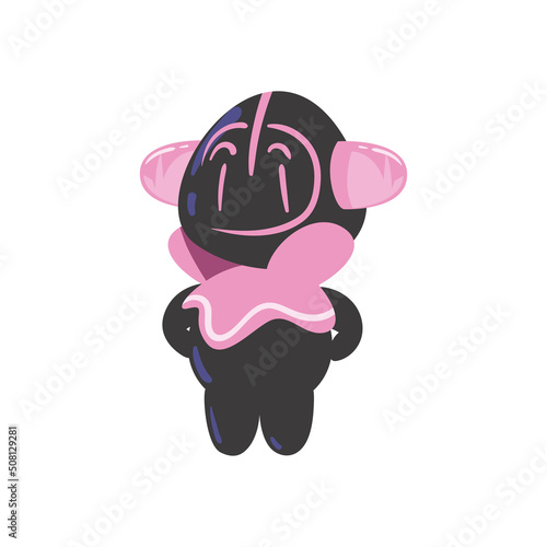 flat glad pink robot