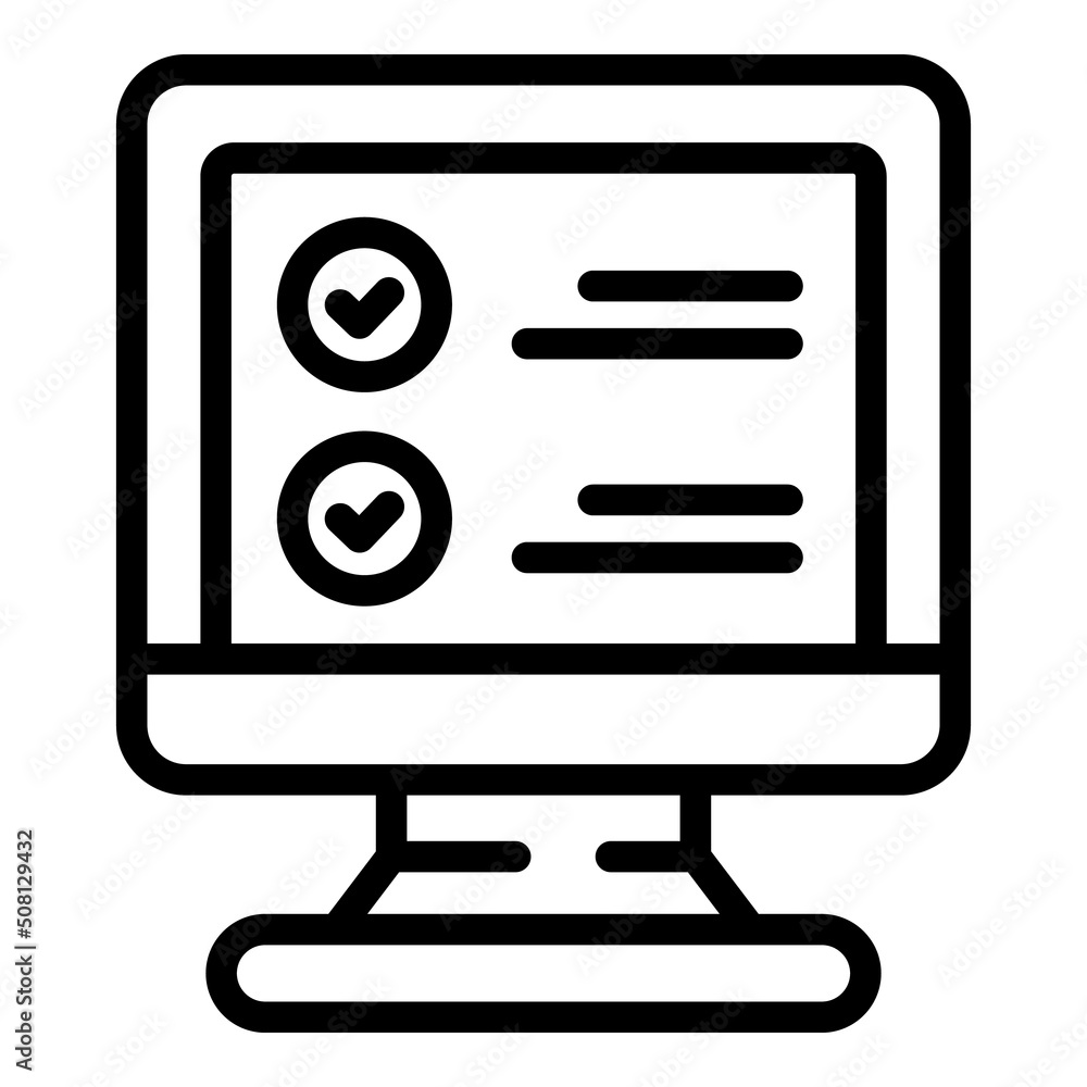 Pcr test monitor icon outline vector. Corona health. Covid travel Pcr test monitor icon outline vector. Corona health. Covid travel