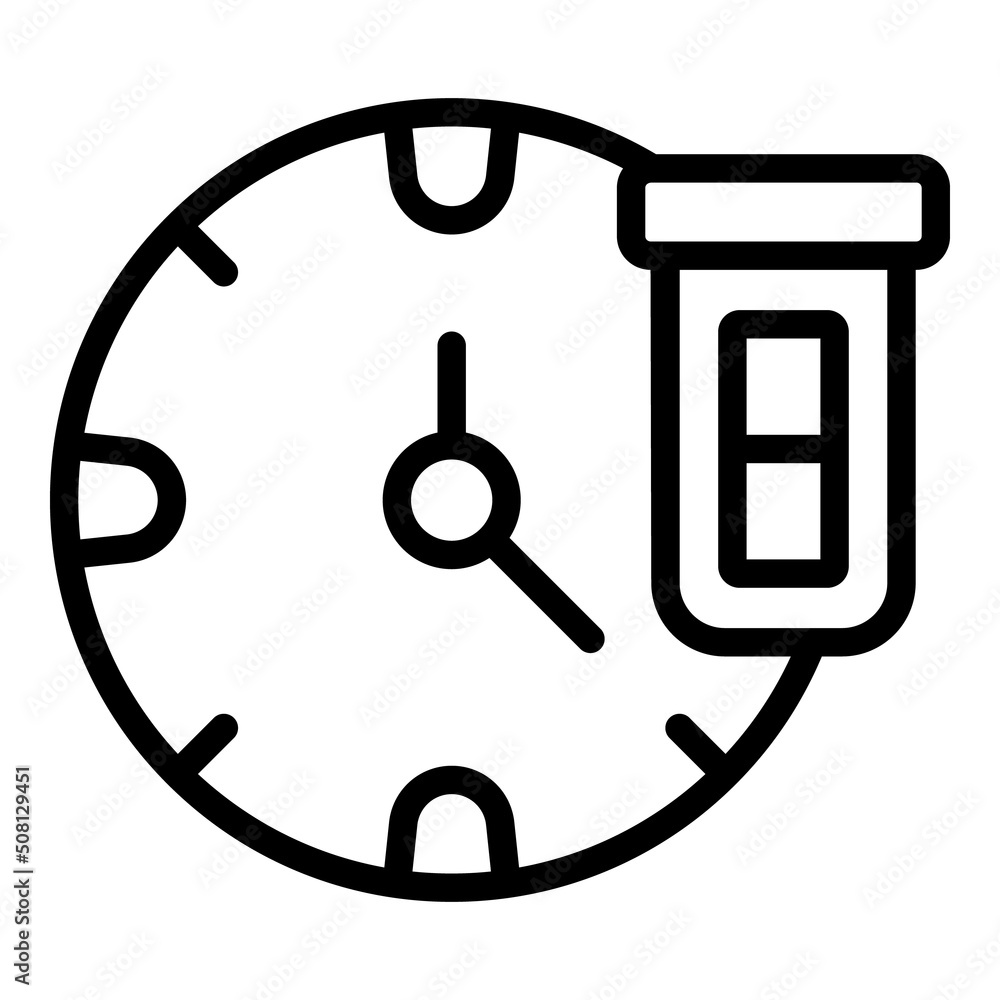 Time pcr test icon outline vector. Corona health. Swab lab Time pcr test icon outline vector. Corona health. Swab lab