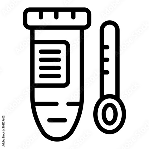 Swab test tube icon outline vector. Pcr health. Travel result