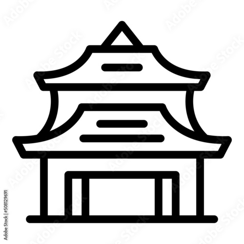 Asian pagoda icon outline vector. Chinese building. Temple house