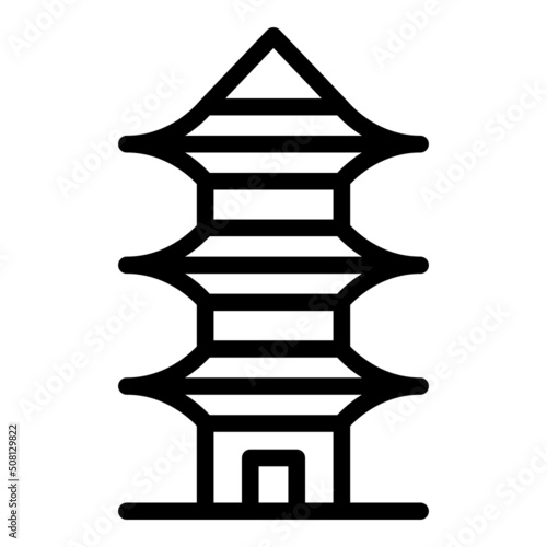 Pagoda place icon outline vector. Chinese building. Town korean