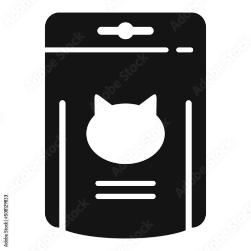 Small cat pack icon simple vector. Animal snack
