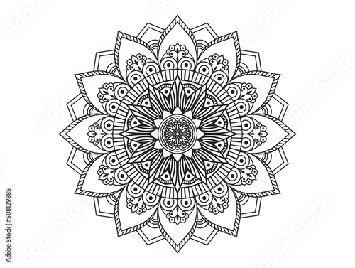 Circle pattern in the form of mandala for Henna, Mehndi, tattoos, decorative ornaments in ethnic oriental style, coloring book pages.