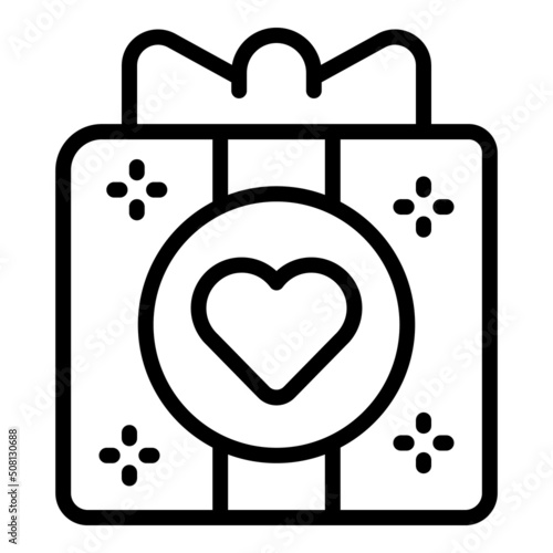 Love gift box icon outline vector. Team solidarity. Share love