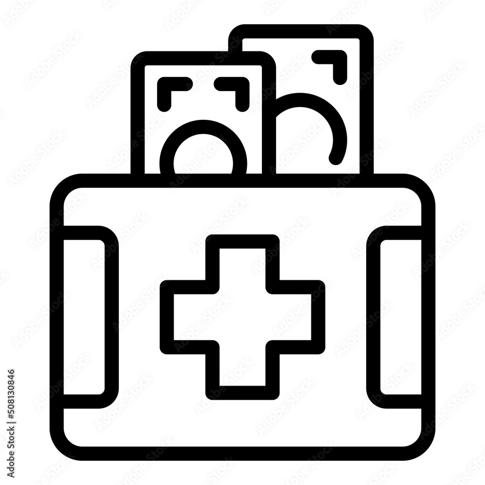 Medical charity icon outline vector. Volunteer support. Sharing gift Medical charity icon outline vector. Volunteer support. Sharing gift