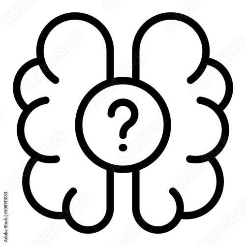 Brain quiz icon outline vector. Competition question. Poster ask