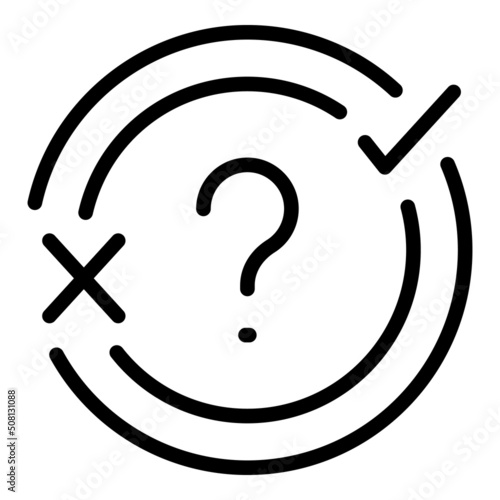 Quiz ask icon outline vector. Word fun. Competition game