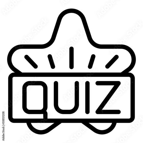 Star quiz icon outline vector. Exam trivia. Web button