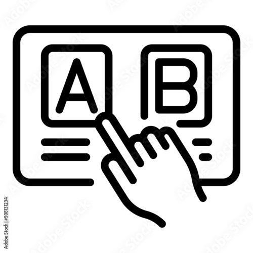 Ab quiz icon outline vector. Word education. Ask test