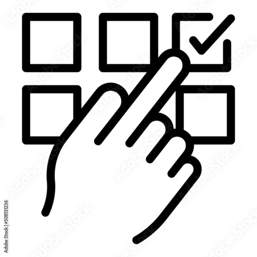 Speech tool icon outline vector. Poster show. Ask test