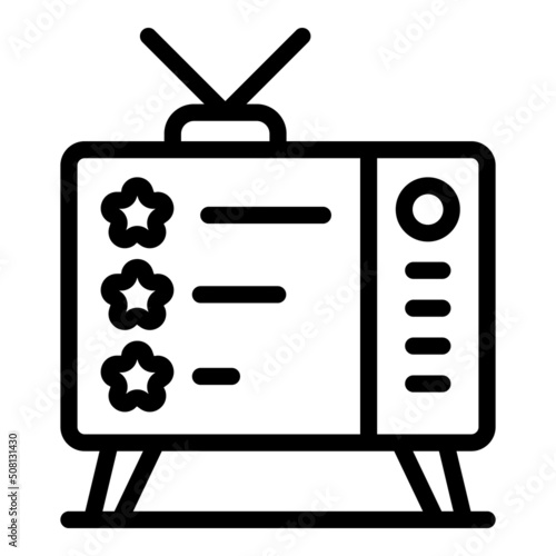 Tv quiz icon outline vector. Poster show. Competition answer
