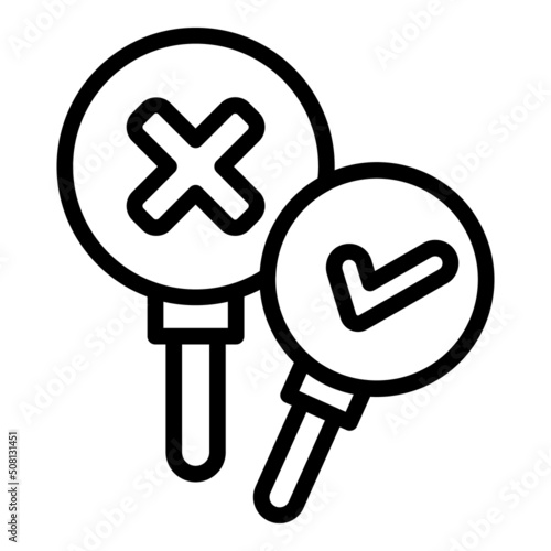 Quiz answer icon outline vector. Poster show. Fun word