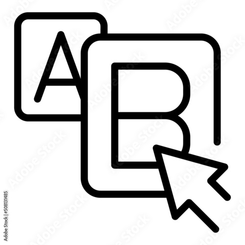 Ask click quiz icon outline vector. Exam question. Poster show
