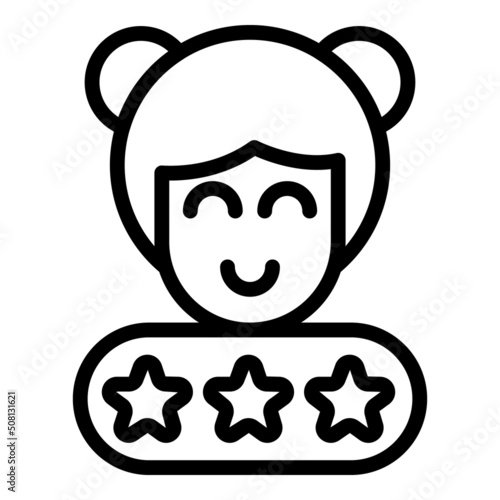 Girl quiz icon outline vector. Ask test. Game exam