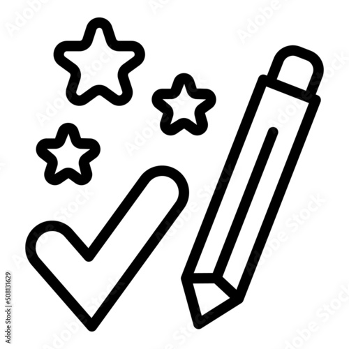 Approved quiz icon outline vector. Trivia exam. Ask test