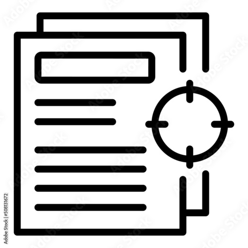 Target paper expert icon outline vector. Consult chart. Office work