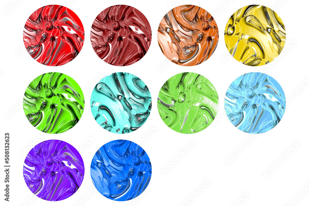 A set of round abstract digital backgrounds for key chains. A set of round abstract digital backgrounds for key chains.