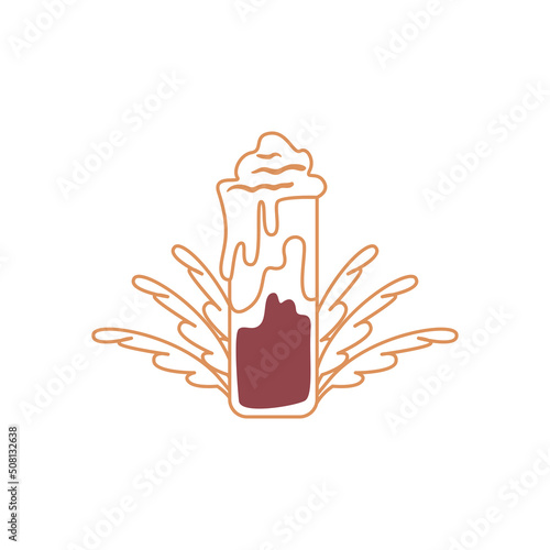 flat caramel frappe illustration