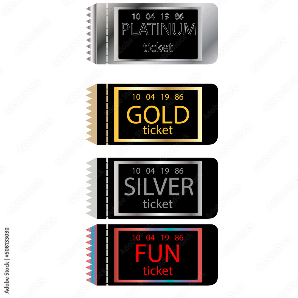 Naklejka premium Tickets for different categories of visitors
