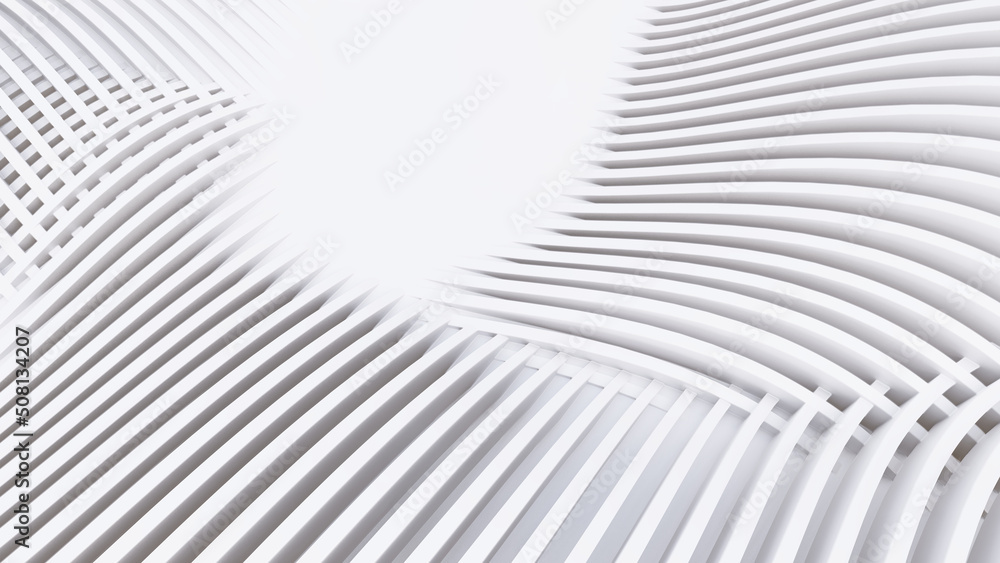 Abstract Curved Shapes. White Circular Background. Abstract Curved Shapes. White Circular Background.