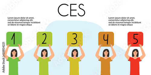 Customer Effort Score. Vector illustration in flat style