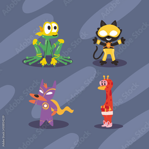 four flat super animals