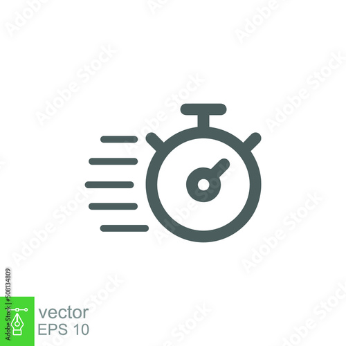 Fast time icon. Quick delivery concept. Stopwatch symbol. Vector illustration isolated. EPS 10.