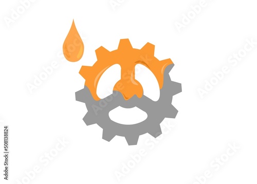 Machine lubrication. Simple flat illustration.